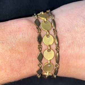 Premier Design adj 7-8” bronze 3 chain bracelet